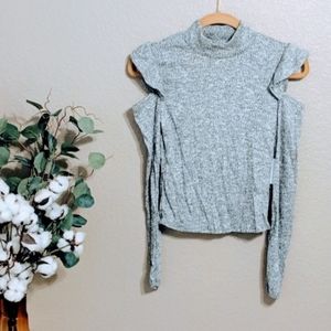 NWT Charlotte Russe Cold Shoulder Mockneck Sweater